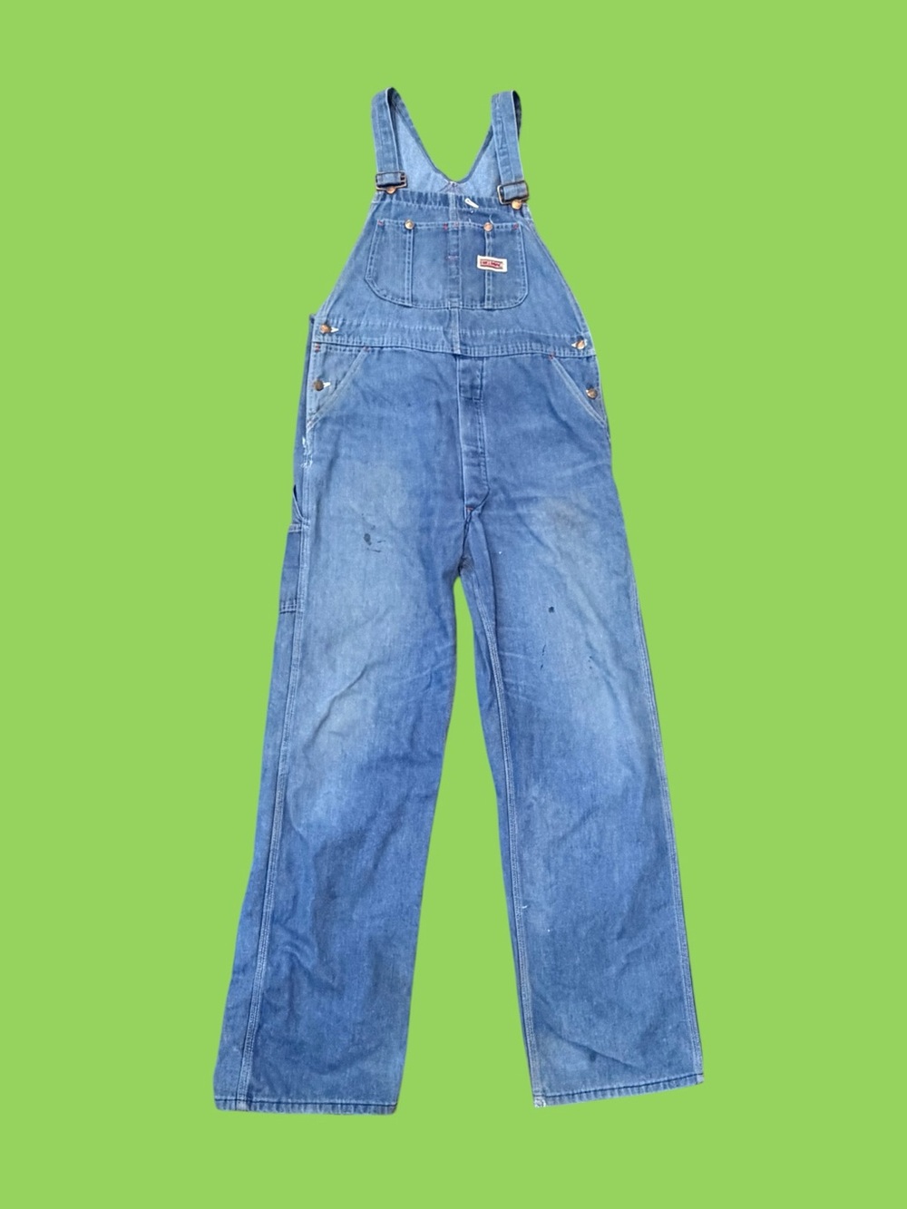 Vintage 80s/90s Big Mac Square Bak Overalls Distressed Retro 40 X 32 Button Fly